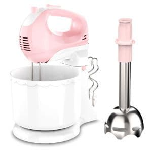 Small Home Appliance Electric Food Mixer Handheld Blender Food Processor Egg Mixer with Beater and Hooks Juicer Blender Stainless Steel Hand Mixer