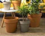 Wholesale Round Shape Ceramic Effect Planter Classic Plastic Flower