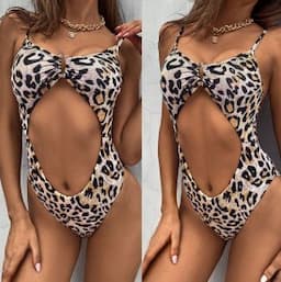 Wholesale High Quality Fashion Sexy Leopard Print Bikini Breathable Curvy Surf Swimwear for Women