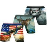 Custom Logo Men′s Aop Sublimated Print Swimming Underwear Boxer with Elastic Waistband