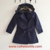 Fashion Navy Woven Trench Coat / Overcoat / Jacket / Hoodie for Women