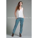 Women′s Ladies Leisure Poly Print Pants Trousers