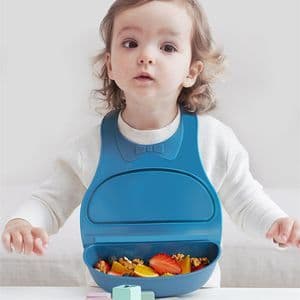 Wholesale Custom Blank Pattern Impervious Baby Silicone Bibs BPA Free Separable Baby Bib