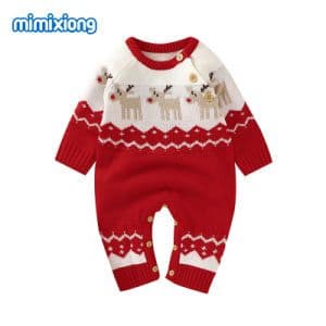 Baby Romper Winter Long Sleeve Infant Boy Girl Clothes Knitted Jumpsuit Christmas One Piece Outfits Romper
