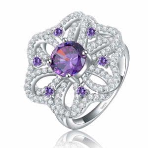 Fashion Jewelry 925 Silver Rings with Sapphire Blue CZ