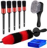 8PCS Car Wheel Brush Set Car Detailing Kit 5 Car Detailing Brushes Car Towel Wheel Brush Kit for Tire and Rim Cleaning