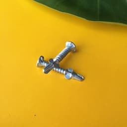 Plywood Fascial to Steel Frames DIN7504 Phillips Drive #12X2-3/16" C. S. K Head with Ribs Zinc Plated #5 Drill Point with Wings Self Drilling Screws