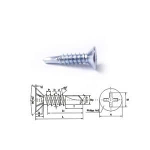 Screws for Window or Door Frames DIN7504 Metal Tornillo #7-19x3/4" Phillips Recess Countersunk Head Zinc Plated Window Screw Self Drilling Steel Framing Screws