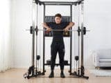 Multifunctional Gym and Home Cable Crossover Power Rack Smith Machine Strength Fitness Equipment A101