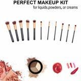 Solve 11 Piece Black Makeup Brush with Black Cosmetic Bag