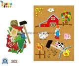 Wooden Intellectual Educational Puzzle Toys for Kids Gift, My23028 Lindatoy Farm Hammer Game