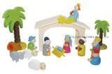 Wooden Intellectual Educational Toys for Kids Gift, My22094 Lindatoy Christmas Nativity Playset