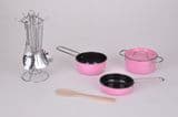 Educational Gift Children Toys Stainless Steel Kitchen Toy Pots and Pans Set