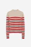 Custom Fashion Crew Neck Long Sleeve Pullover OEM Stripe Knitwear Cashmere Color Blocking Sweater