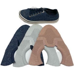 Custom Breathable and Comfortable Women Men Lurex Yarn 14 Needle Flyknit Casual Shoes Upper