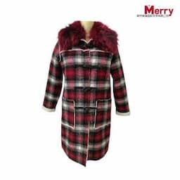 Winter Apparel Ladies Fashion Clothing jacket Double Wool Coat with Fur Collar