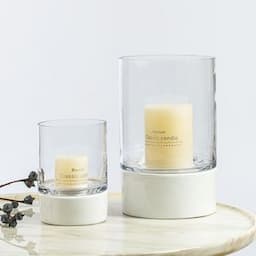 Glass Products-Glass Candle Holder with Wooden Base for Home Decoration