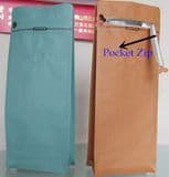 Kraft Paper Box Pouch with Pocket Zip and Tab Zipper for Coffee Packaging