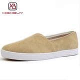 Woman′s Shoes New Style Swede Vulcanized Yellow Casual Flat Shoes