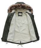 New Men′s Faux Fur Long Winter Trench Coat Jacket