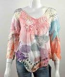 Fashion Lady Printed Crochet Pullover