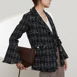 Women′s Flared Sleeve Tweed Blazer