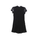 Women′s Elegant Round Neck Short Sleeves Lace A Line Dress