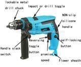 13mm Impact Drill 800W Promise Speed, Professional Drill Bosch Type