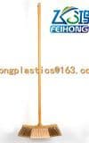 Wood-Look Plastic Broom with Long Handle Cleaning Floor Chinese Manufacturer Use Italy Machine
