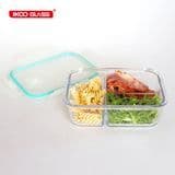 3 Compartment Glass Meal Prep Food Containers with Snap Lid