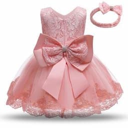 Infant Clothing Birthday Pageant Party Embroidery Formal Lace Baby Dress Flower Girl Dress With Big Bow kids summer clothing