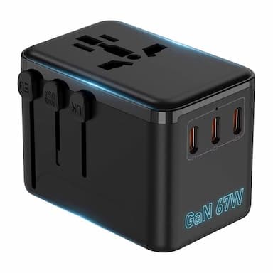 OULIYO 2025 Hot selling 67W GAN world international universal travel power adapter mobile accessories USB 2500W PD + TYPE C