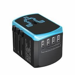 Travel Adapter 2000W International Adaptor All in One Universal Power Adapter Plug 4 Quick Charge USB port