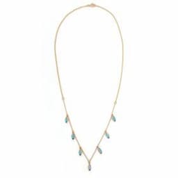 Luxury Jewelry Natural Blue Topaz Marquise Necklace Gemstone Jewelry 18K Solid Yellow Gold Fashion Jewelry Necklace Women
