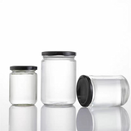 Wholesale 100ml 200ml 350ml 400ml 500ml Wide mouth round honey glass jar jam bottle with tin plate food storage bottle