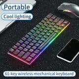 E-Sport Game RGB Backlight Mini 61 Keys Keyboard 60% Wireless Wired Mechanical Gaming Keyboard