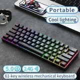 OEM 60% Compact 61 Keys RGB Backlit Wired Wireless Mechanical Gaming Keyboard
