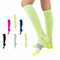 Colorful 20-30mmhg Sport Knee High Running  Compression Socks for men women