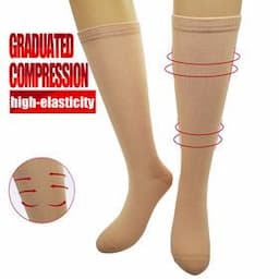 Wholesale Basic Plain Nylon Cotton Compression Socks 15-20 Mmhg Women's Knee High Length Long Pressure SocksPopular