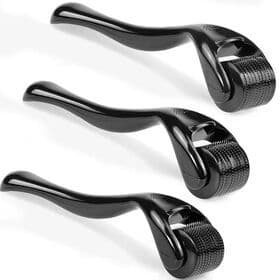 Full Black Derma Roller Dermaroller 0.5 Face Body Beard Hair Growth Titanium Dermaroller Beard Roller for Men and WomenPopular