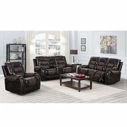 Classic Recliner Sofa Set  Leather Air Recliners Manual Motion Sofa OEM ODM Service