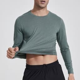 Quick Dry Men′s Autumn and Winter New Sports Long-Sleeved Round Neck Outdoor Running Training High Elastic Cross-Border Quick Dry Fitness T-Shirt