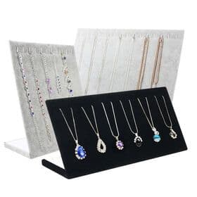 Jewelry Shop Showcase L Shape Flannelette Shelf Ice velvet Necklace Pendant Holder Jewelry Display Stand