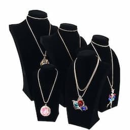 Custom Fashion PU Leather Necklace Pendant Stand Jewelry Display For Bust Shop Showcase