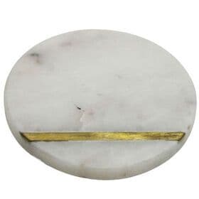 Kitchen & Tabletop Table Decoration & Accessories  Marble Round Coaster White Colour Modern Style Mats & Pads In Bulk