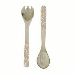 Wooden Set of 2 Salad Spoon Cutlery Set White Wash Colour For Kitchen And Table Top Handmade Customized Handmade