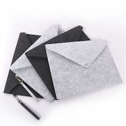 Wholesale Office School Stationery Document Bag Snap Button Felt Envelope A4 Size Felt Cloth File Folder With Hanging Loop