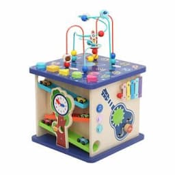 Multi-Function Beads Game Box Educational Toy Wooden Activity Cube