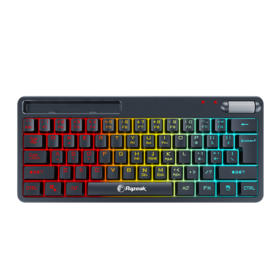 Professional Custom 26Keys Anti-ghosting RGB Backlit 2.4G Wireless 61Keys Membrane Gaming Multimedia Keyboard with Phone Bracket