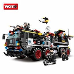 10%off Woma Toys C0597 Own Brand Student Kids Swat Heavy Armed Carrier Vehicle Building Blocks Brick Set Assemble Toy DIY Educational Toy Puzzle Game